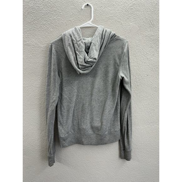 Victorias Secert PINK Womens Sweatshirt Size Small Gray Logo Hooded Pullover - Picture 6 of 11